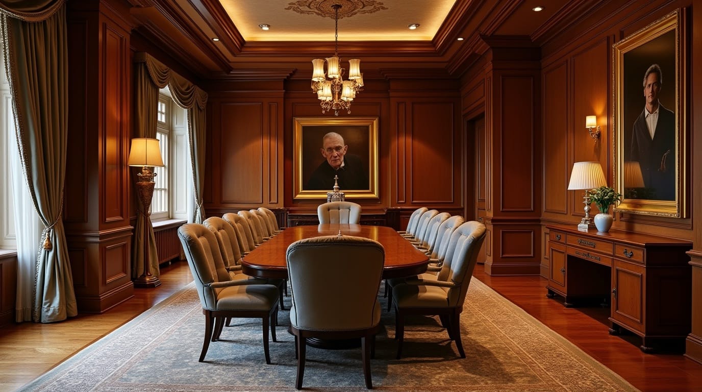 History of Private Banking in Switzerland: An elegant interior of a traditional Swiss private bank