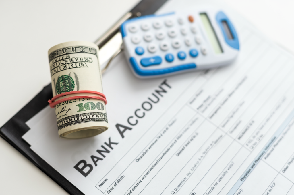 Bank account text concept note, illustrating the process of opening an international bank account in Switzerland.