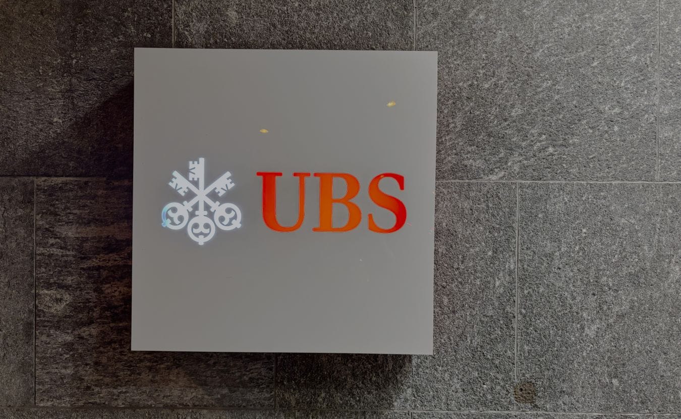 Exterior of a UBS bank branch; UBS offers services for opening a Swiss bank account for non-residents.
