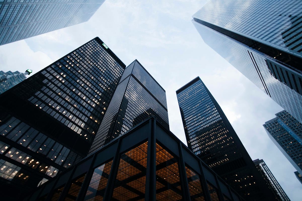 Corporate business building reflecting economic substance requirements and banking infrastructure for global tax planning