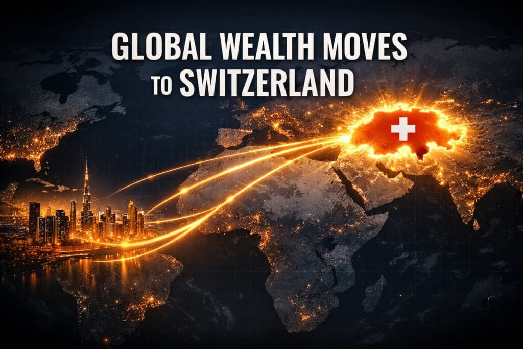 Investors moving global wealth to a Swiss bank account as Switzerland becomes a safe haven for international capital