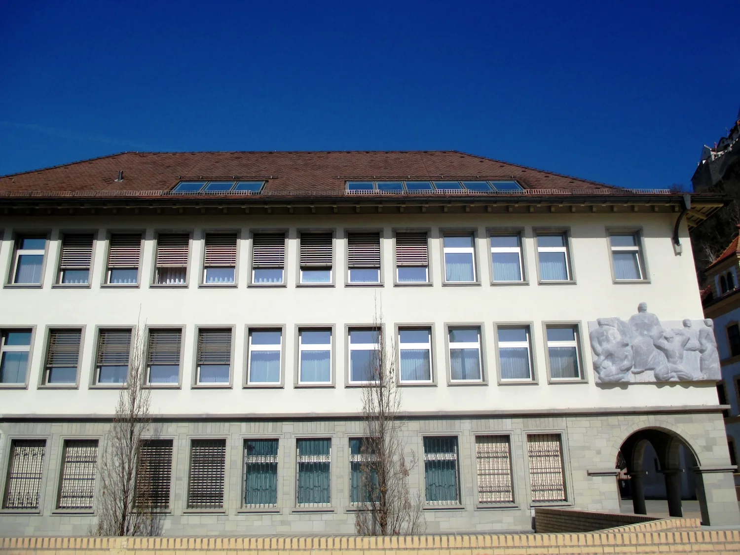Liechtenstein private banking building for non-residents with modern architecture and secure wealth management environment