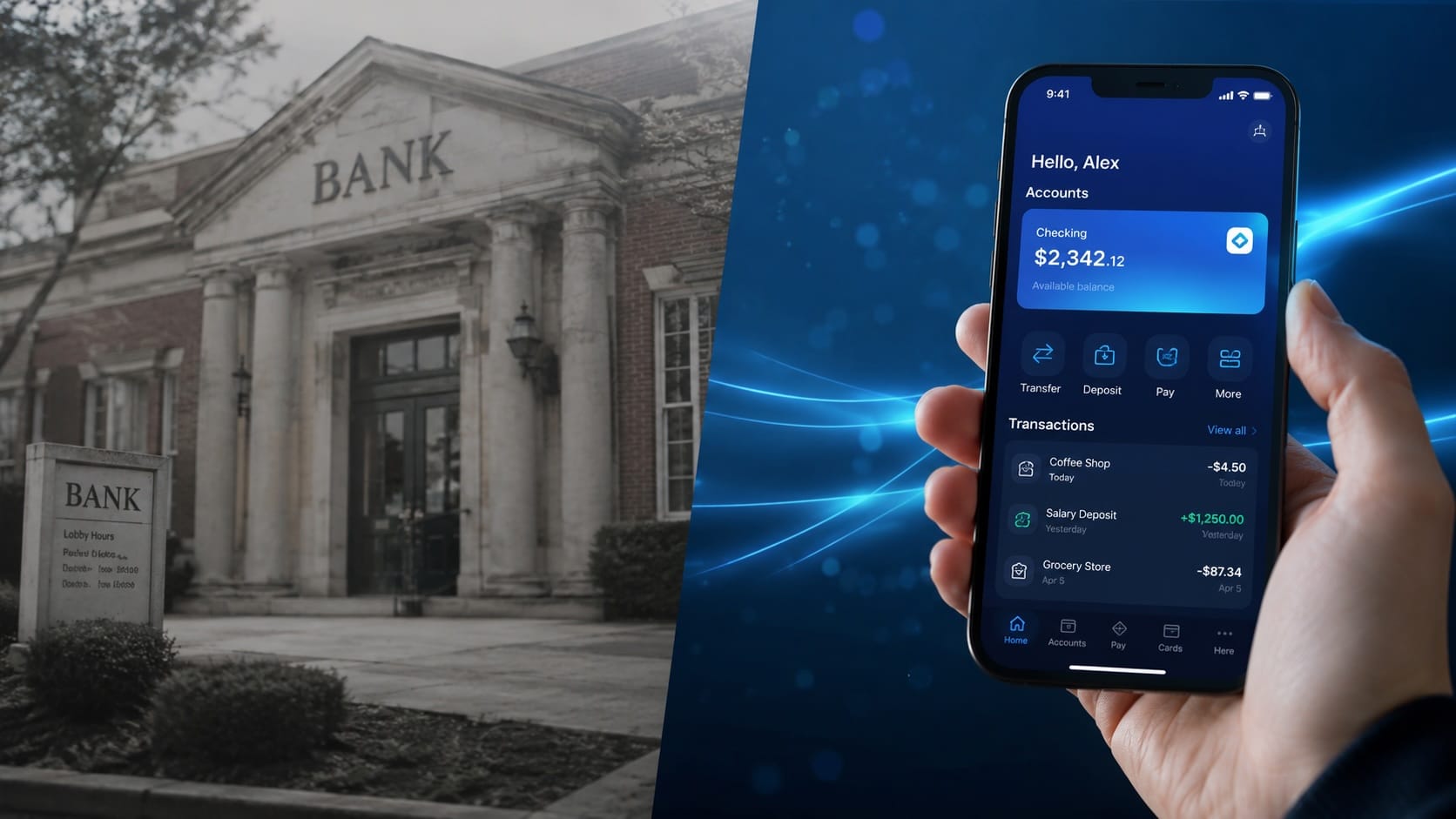 Traditional bank branch versus mobile banking app in Switzerland 2026