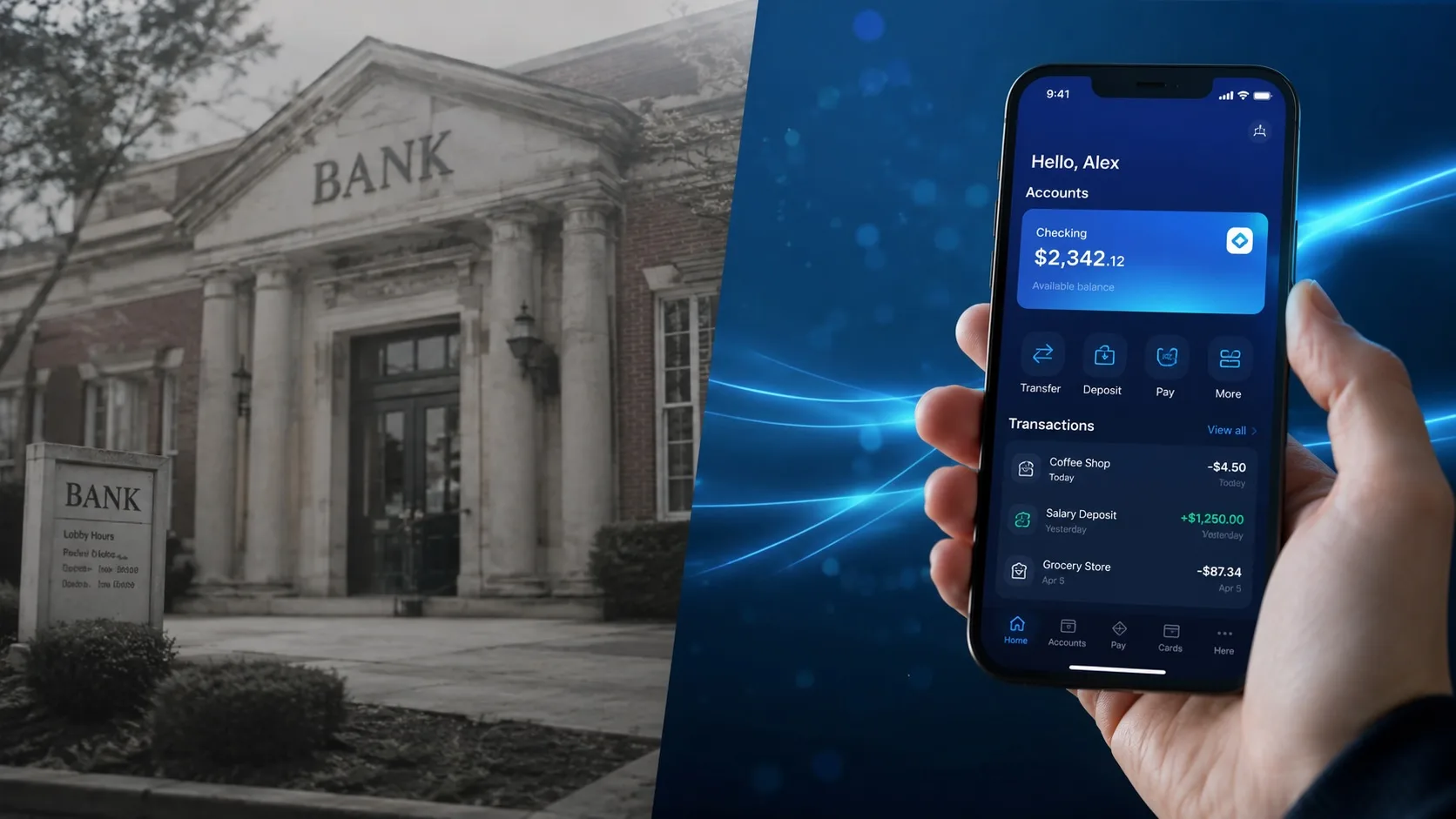 Traditional bank branch versus mobile banking app in Switzerland 2026