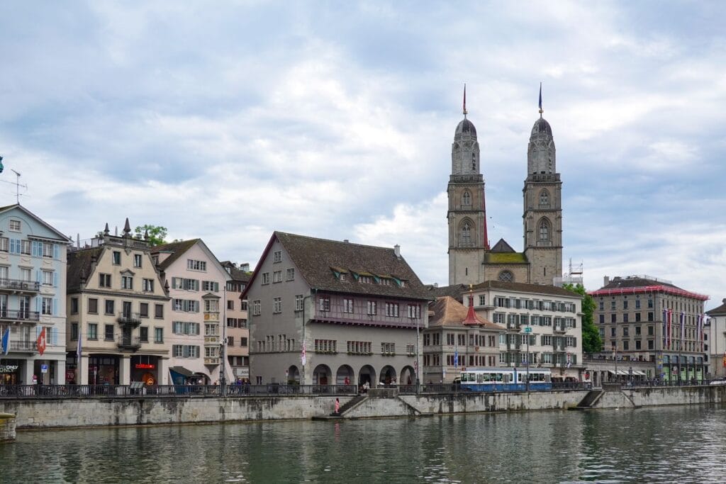 Historic Zurich skyline on the Limmat, where the Swiss crypto licence regime is overseen by FINMA