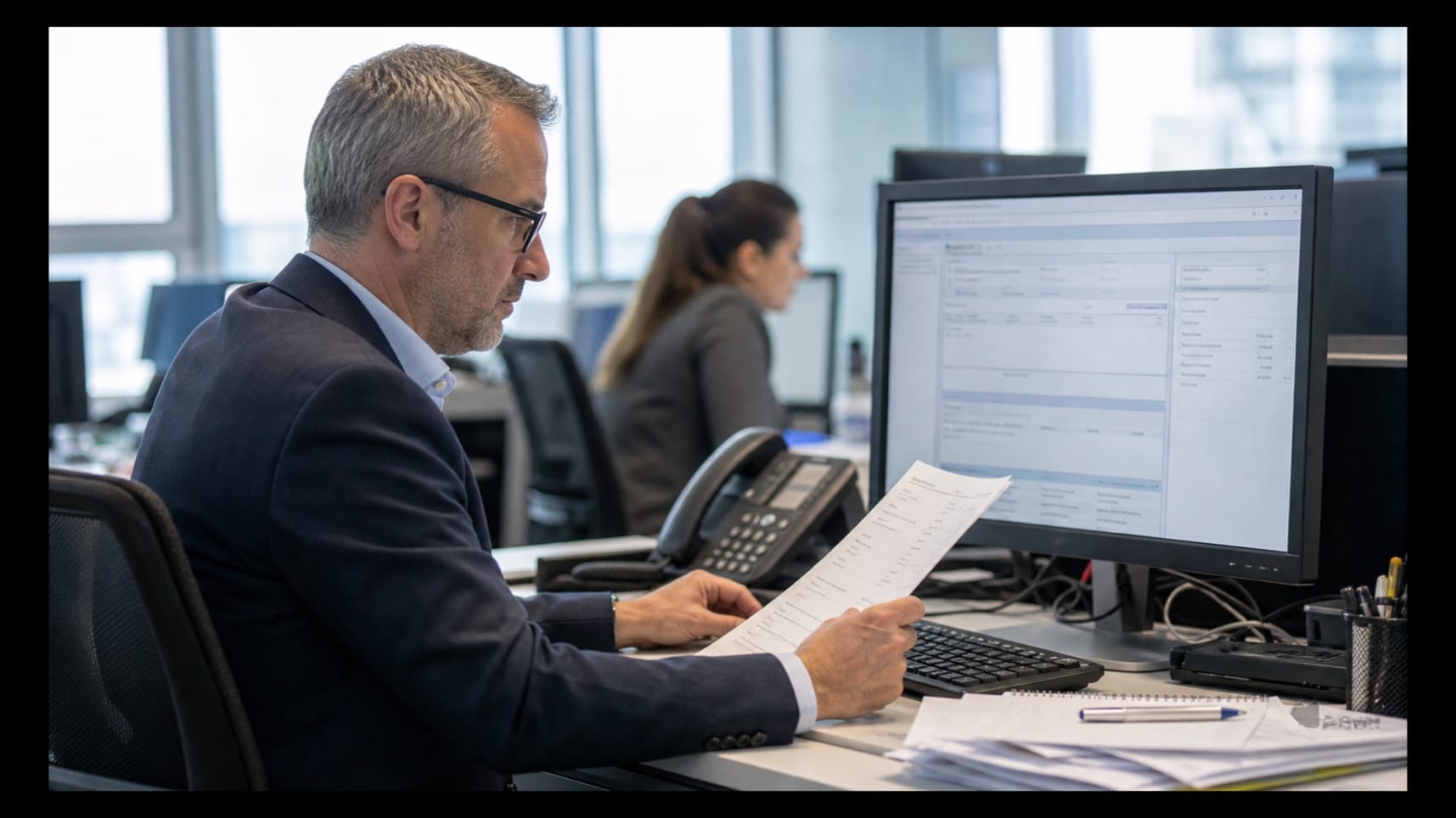 Bank payments specialist reviewing the SWIFT address rule before the November 2026 cutover