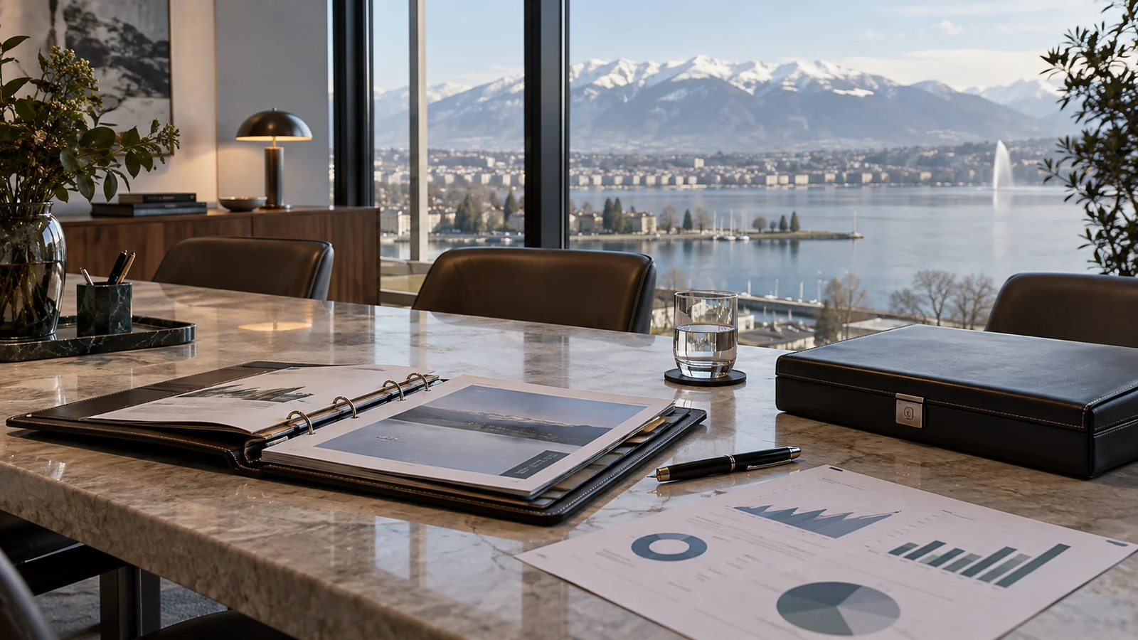 BIL Suisse private banking subsidiary in Geneva, Zurich and Lugano Geneva private banking meeting room representing BIL Suisse and its Swiss wealth management subsidiary