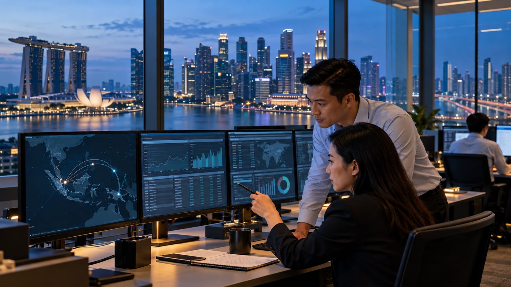 Treasury team monitoring OCBC tokenized deposits between Singapore and Malaysia
